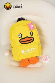 B.Duck Backpack Yellow Large For Kids Cute Plush Flower