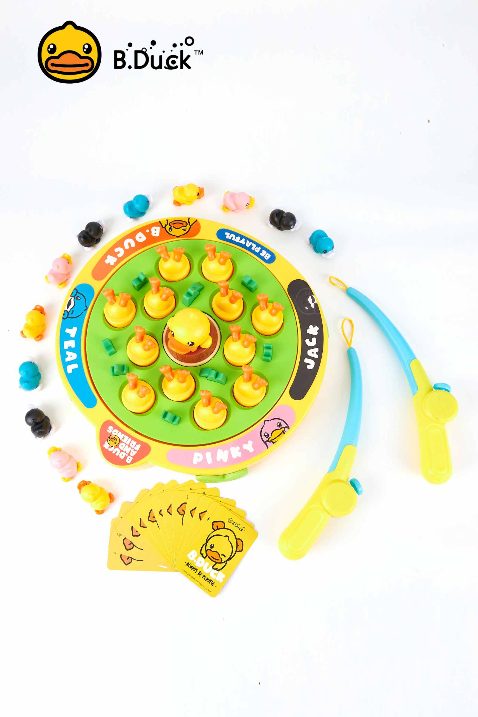 B.Duck Toy 2-Player Magnetic Fishing Game for Kids Fishing Rod