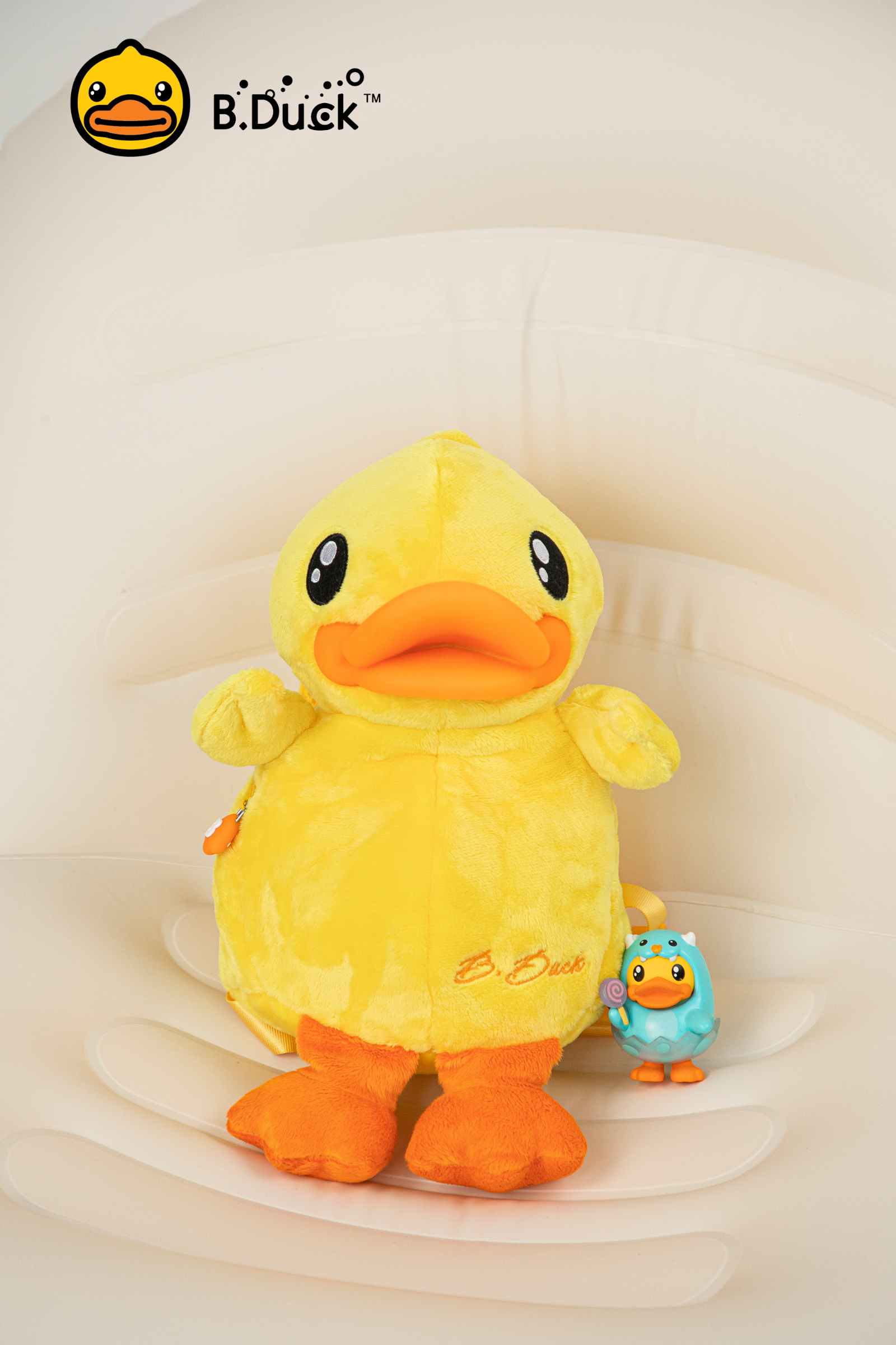 B.Duck Yellow 3D Duckbill Backpack Doll Toy Comfortable Handle