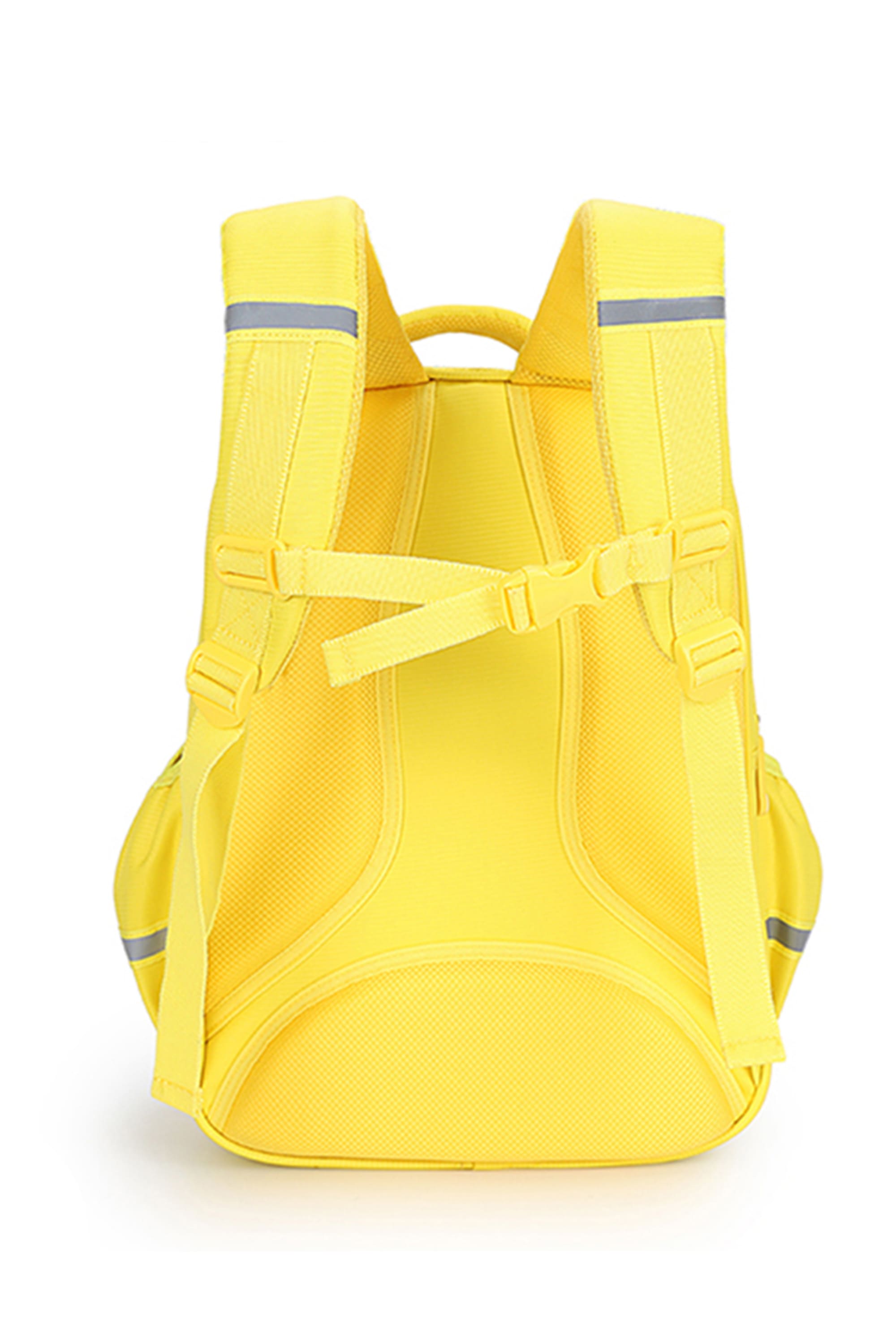 B.Duck Yellow Backpack Front Pockets For Childs Zipper Straps