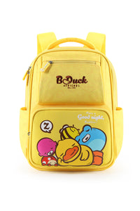 B.Duck Backpack Front Side Pockets Yellow For Children Mesh Straps