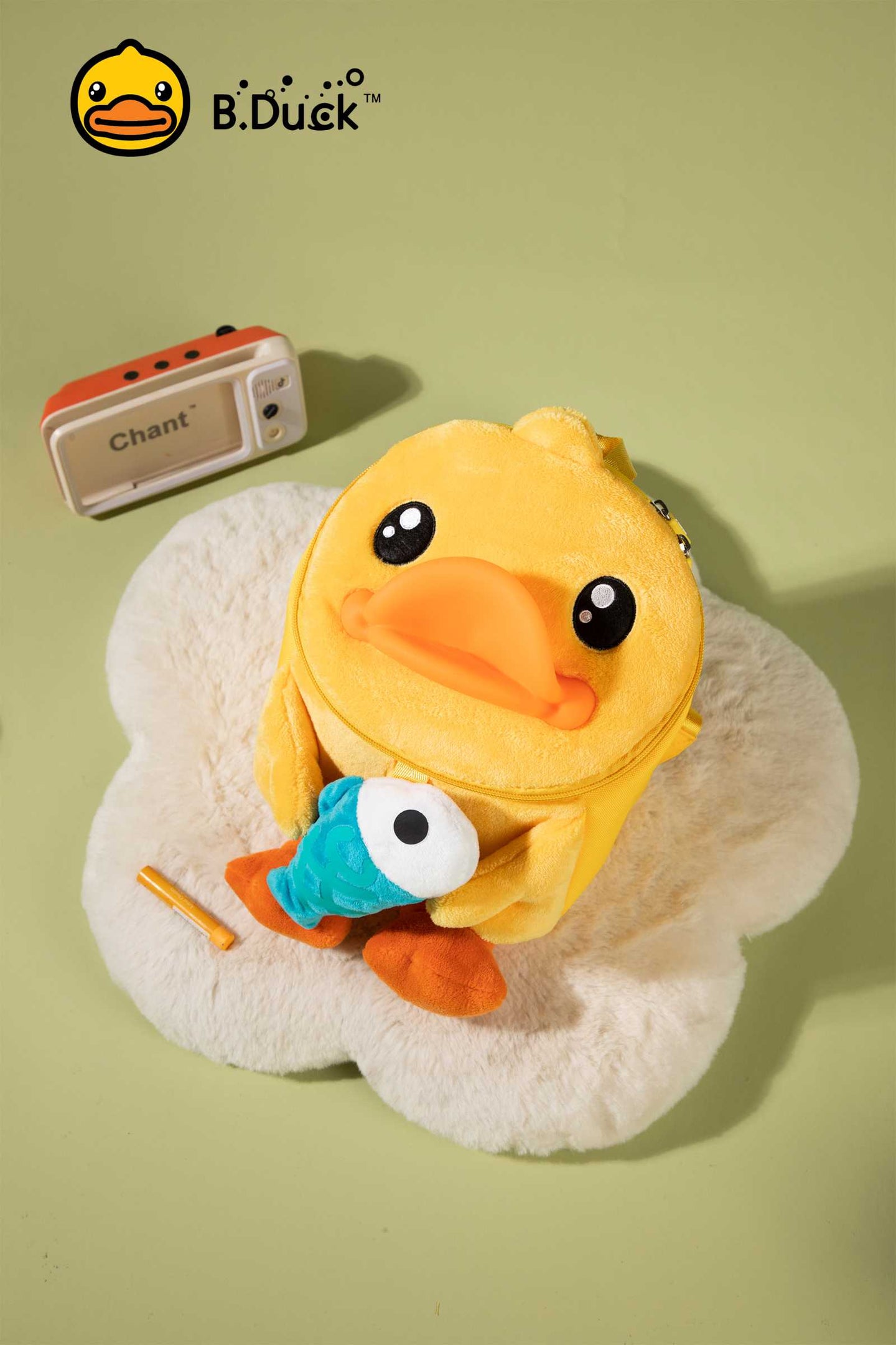 B.Duck Cute Plush Backpack For Kids 3D Duchbill Shape Doll Toy