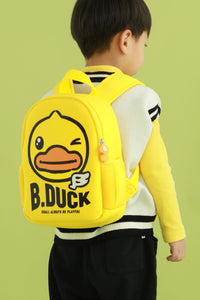 B.Duck Backpack For Kids Yellow Mesh Straps Side Pockets