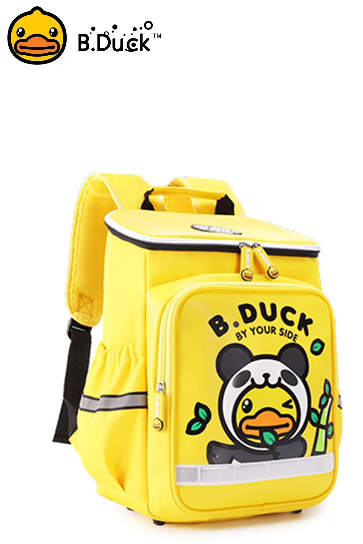 B.Duck Yellow Backpack Mesh Side Pockets For Kids Children