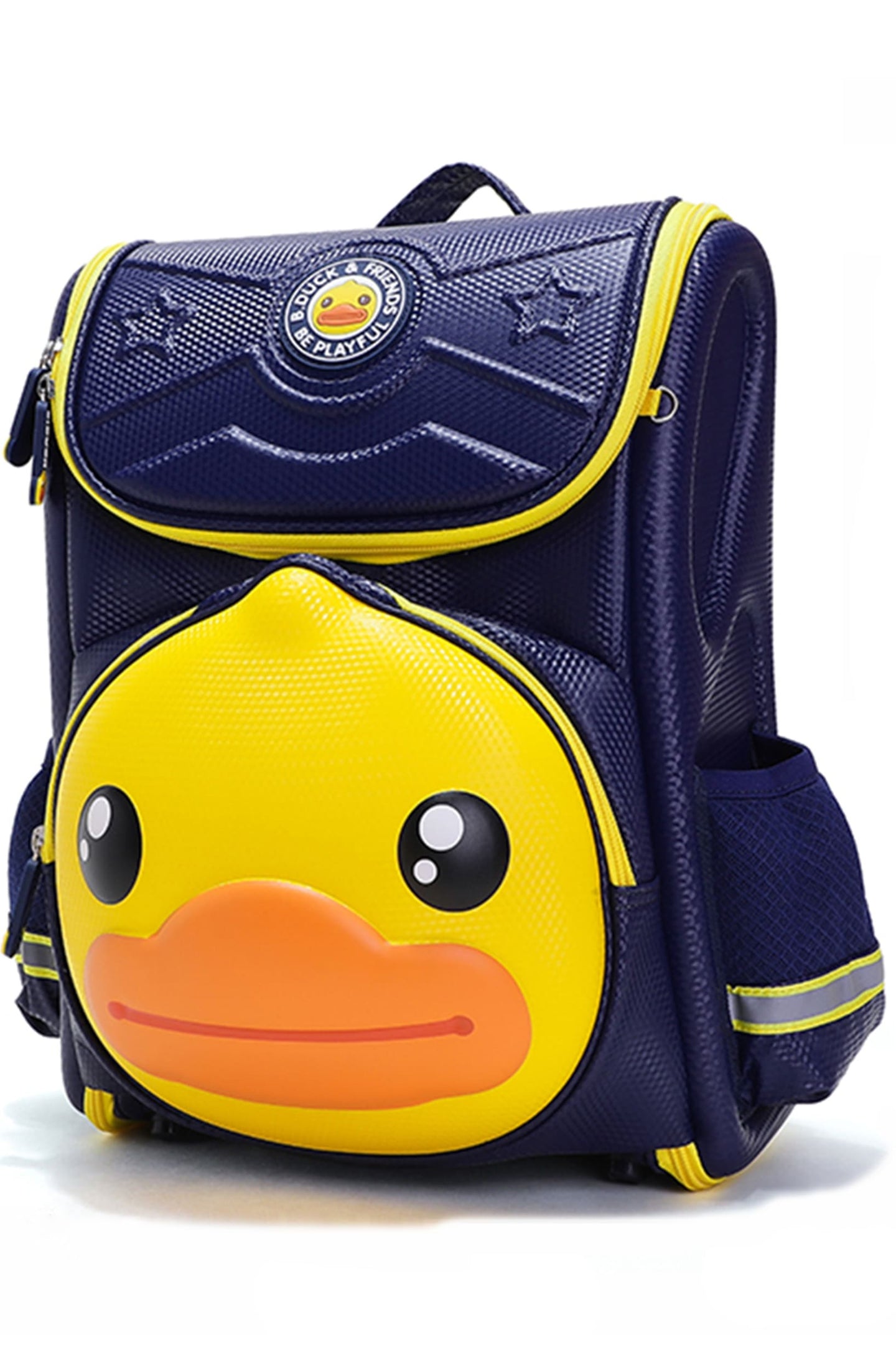 B.Duck Yellow Foldable Backpack Pockets Children Shoulder Strap