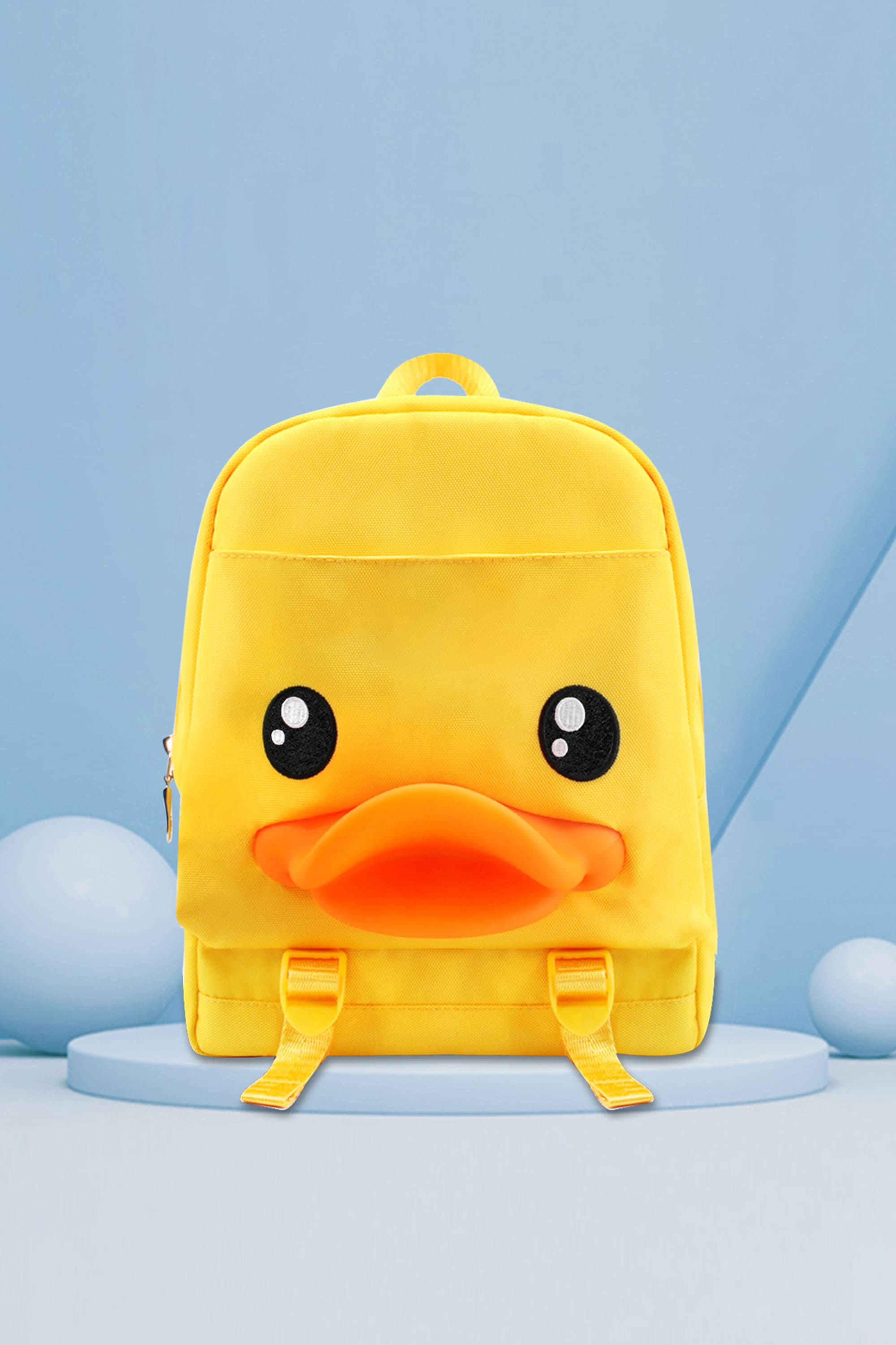 B.Duck Yellow Backpack Kids Umbrella Double Shoulder Strap