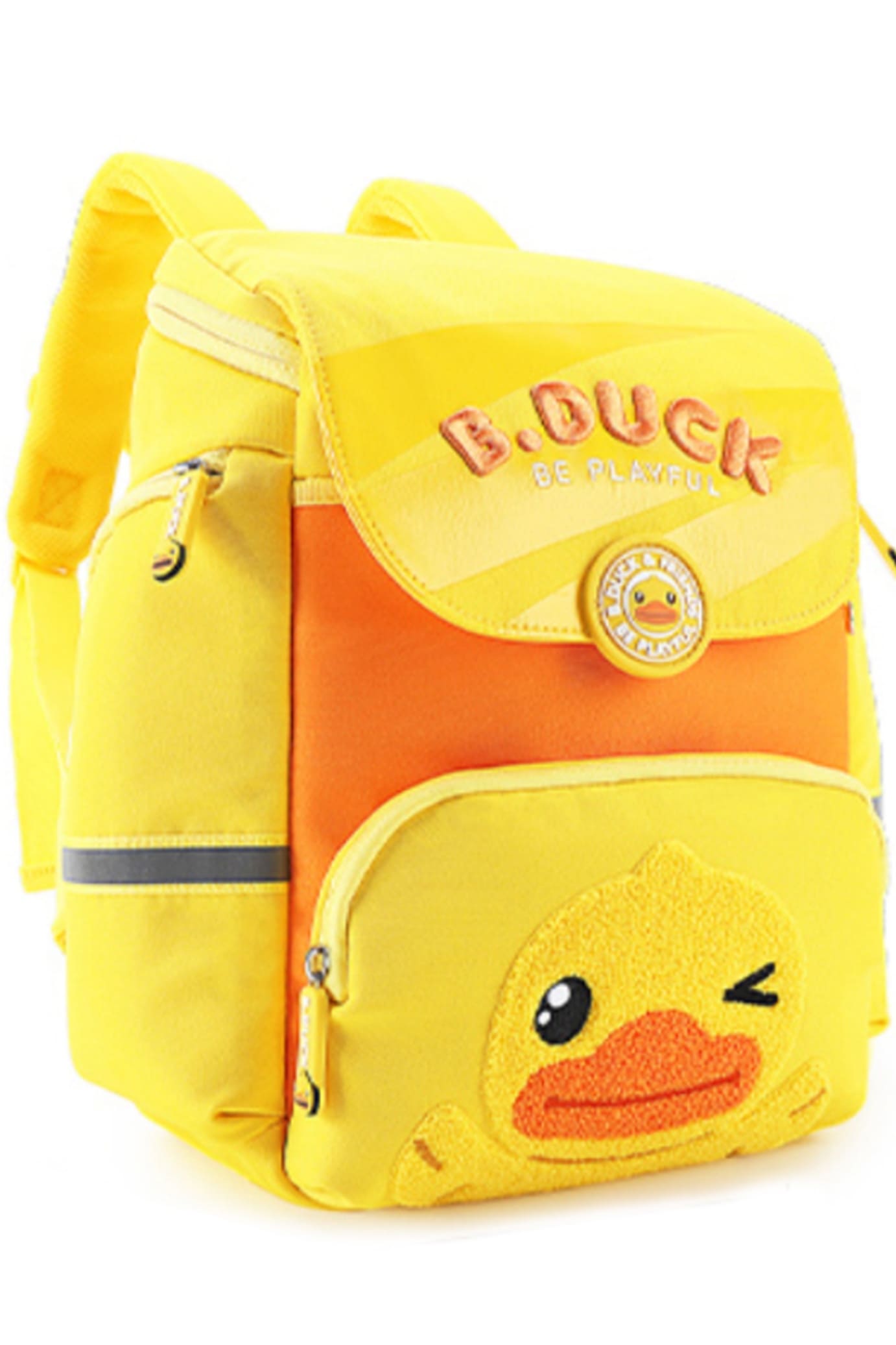 B.Duck Backpack Color-blocking For Kids S-Shaped Mesh Strap