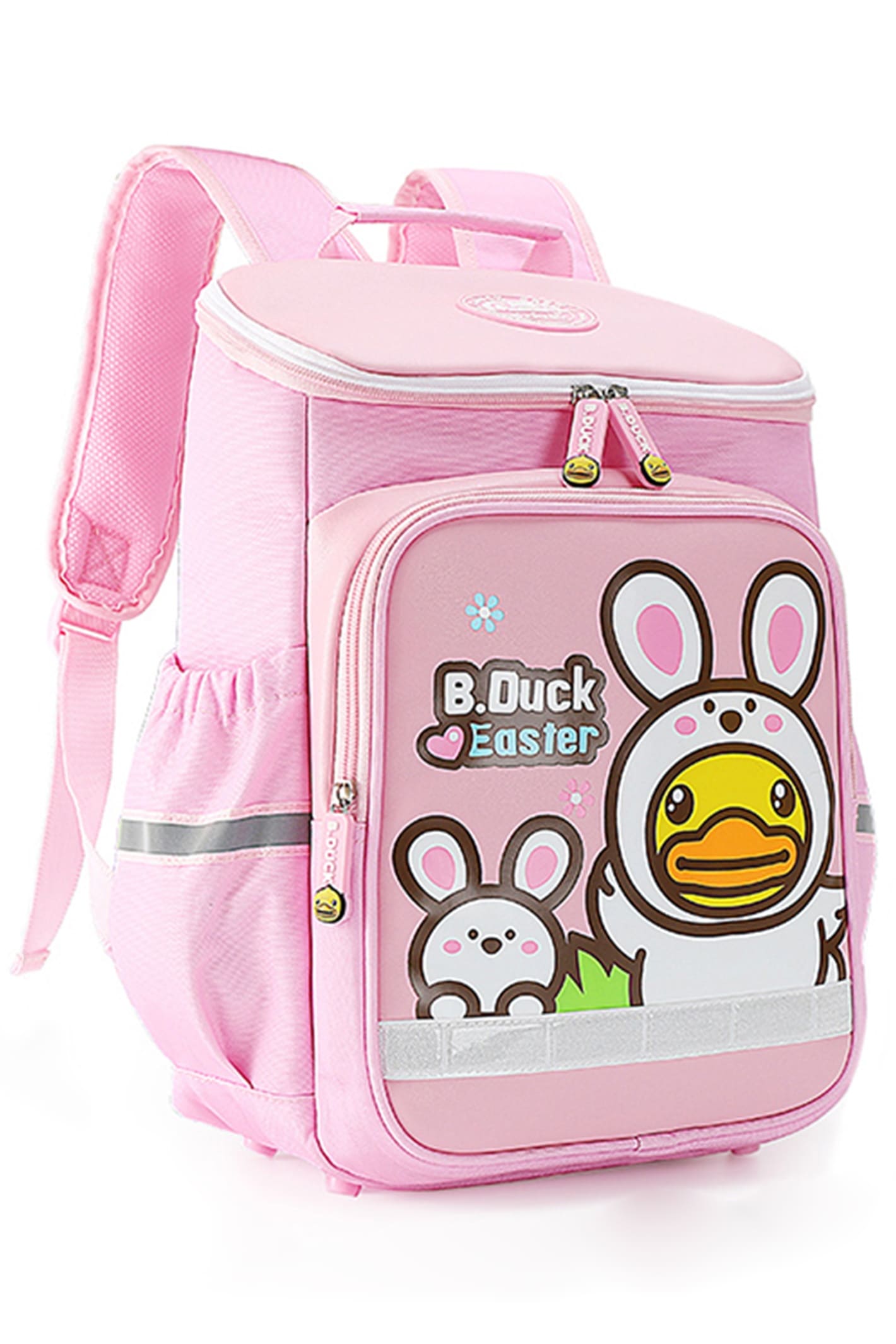 B.Duck Yellow Backpack Mesh Side Pockets For Kids Children