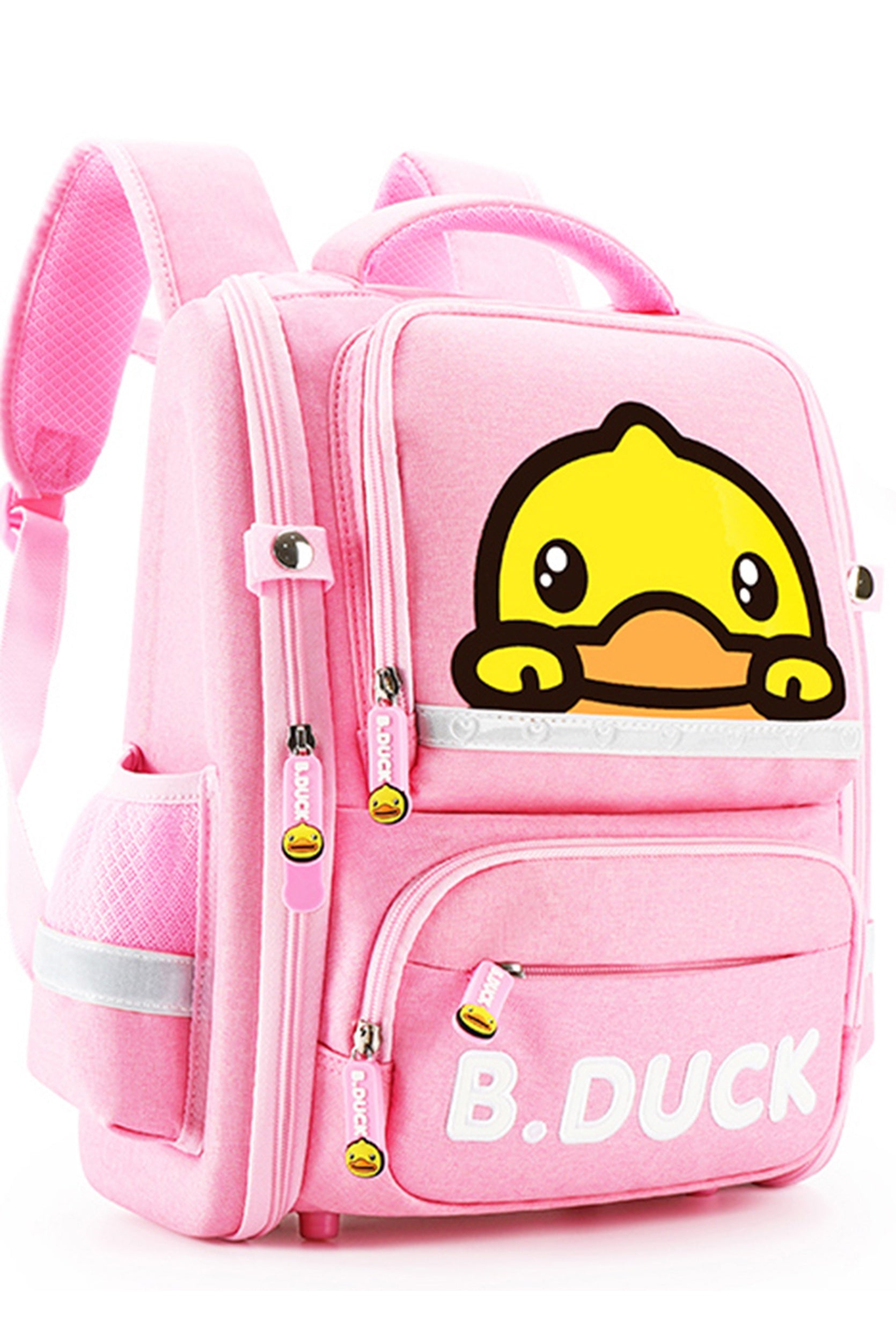 B.Duck Yellow Foldable Backpack Kids Double Shoulder Strap