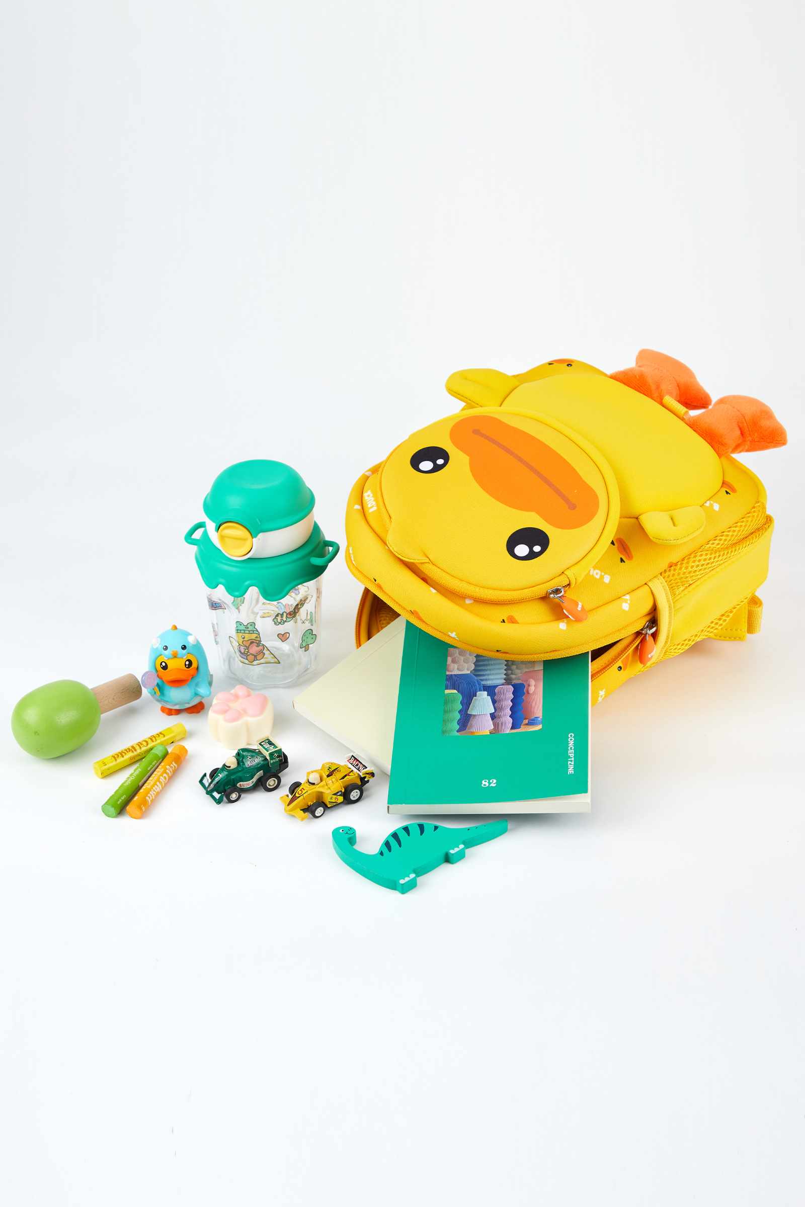 B.Duck Mini Backpack Yellow Cute For Kids Child Mesh Pocket