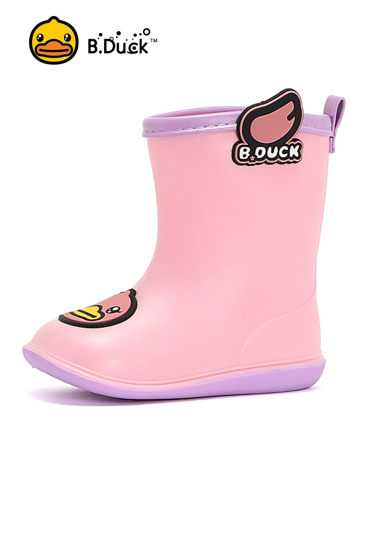 B.Duck Toddler Kids Rain Boots Color-Blocking Waterproof