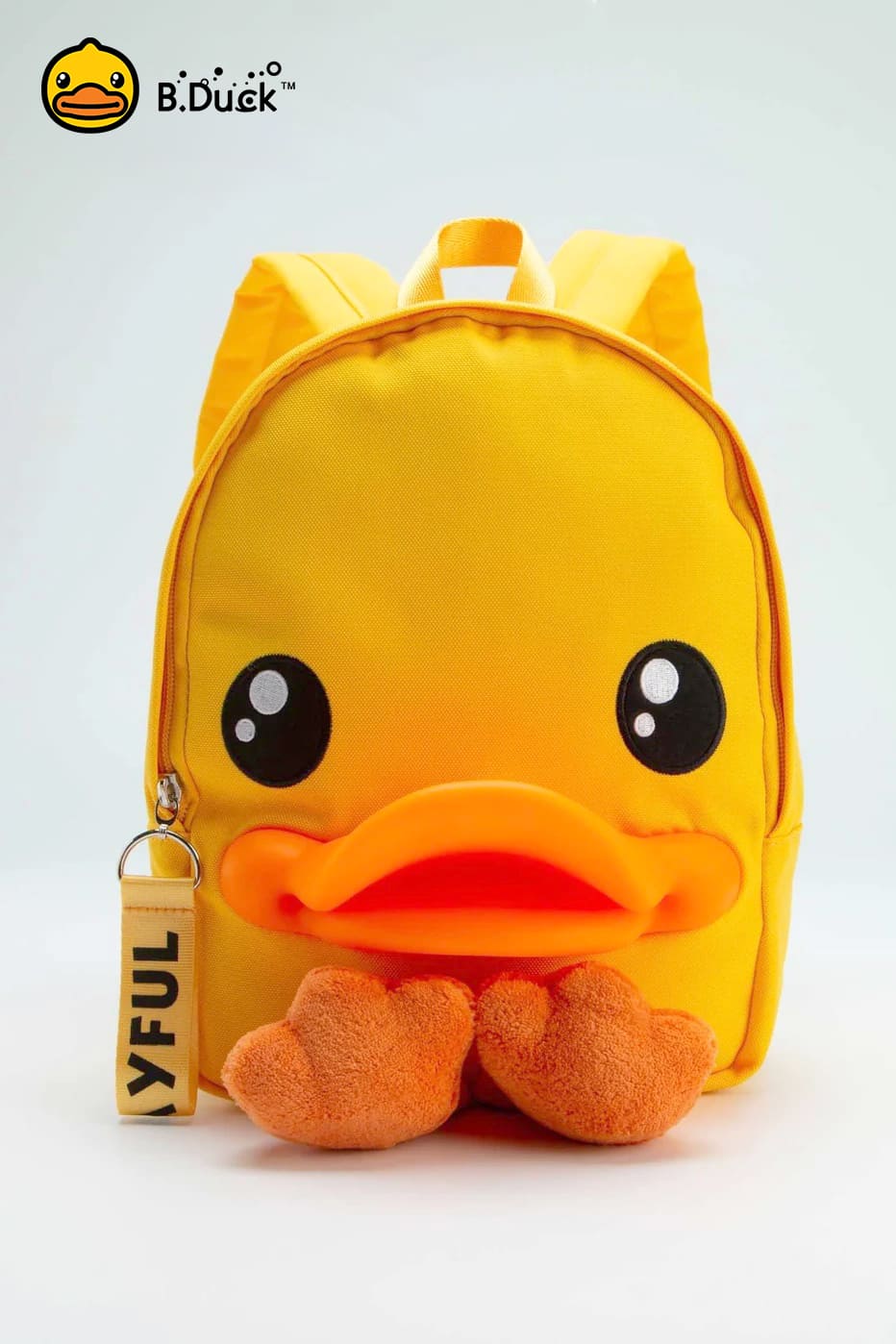 B.Duck Small Backpack Yellow 3D Duckbill Shape For Kids Zipper