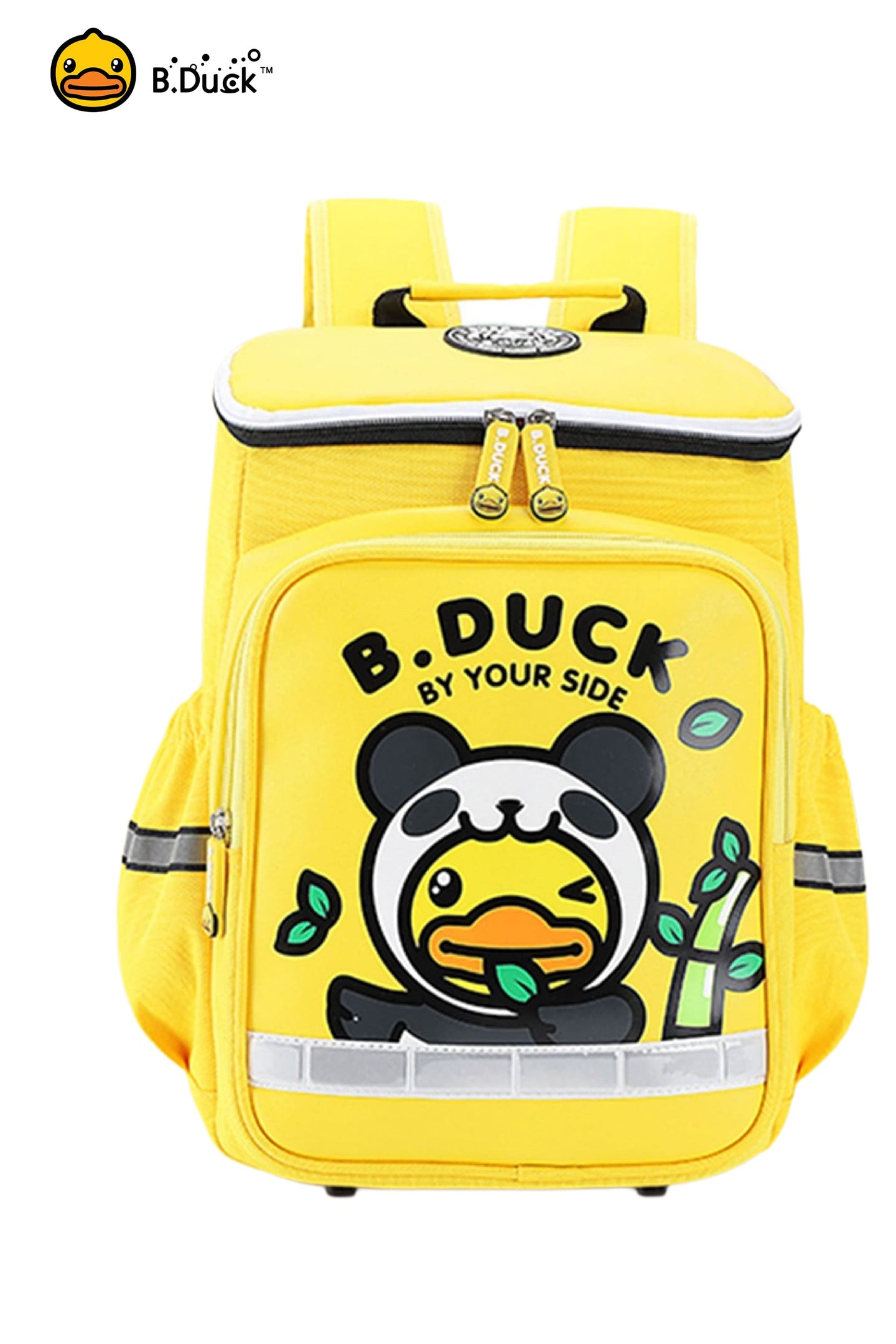 B.Duck Yellow Backpack Mesh Side Pockets For Kids Children