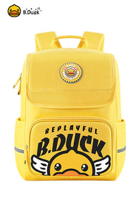 B.Duck Yellow Backpack For Children Kids Double Zipper