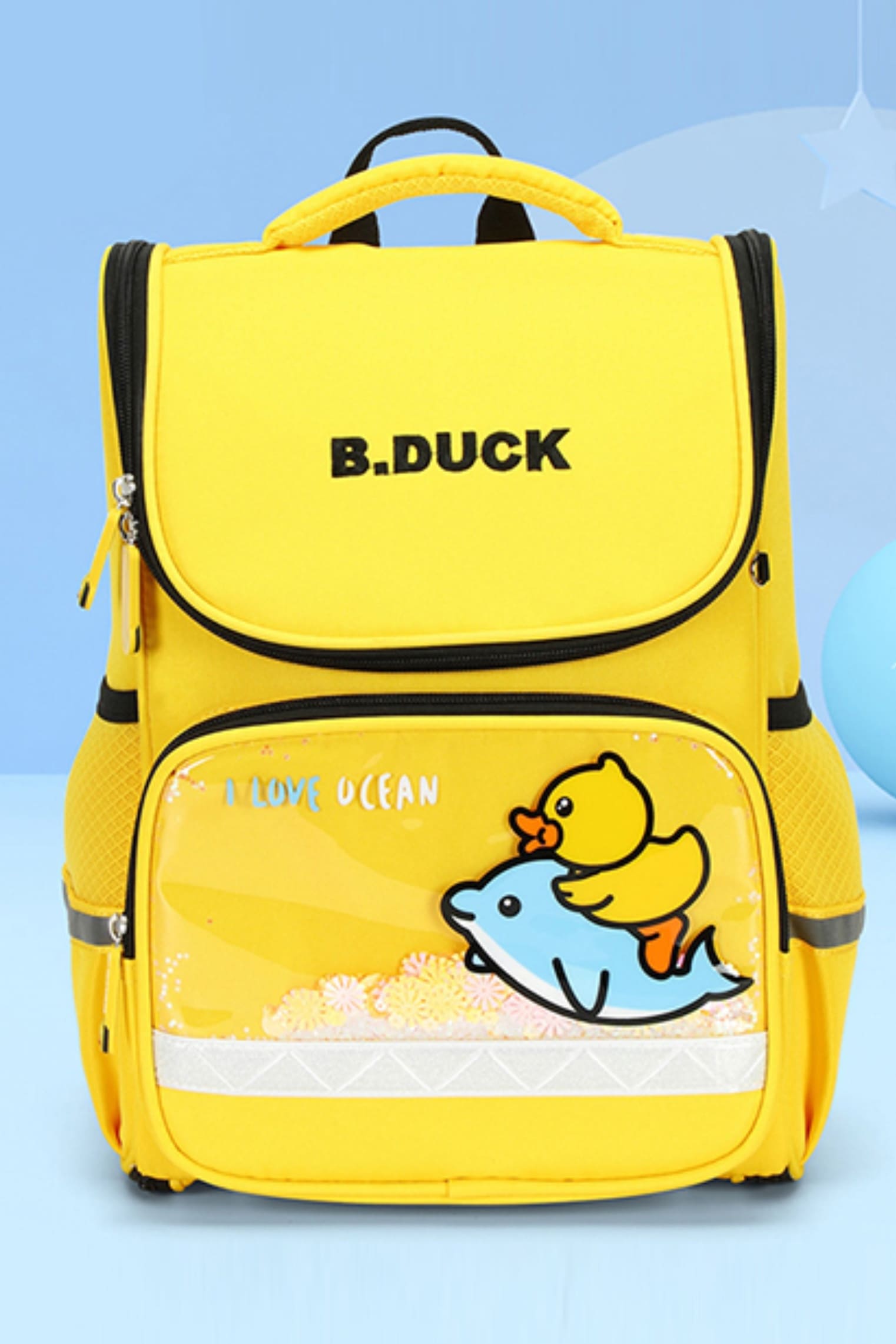 B.Duck Backpack One-Piece Yellow For Children Cute Pockets