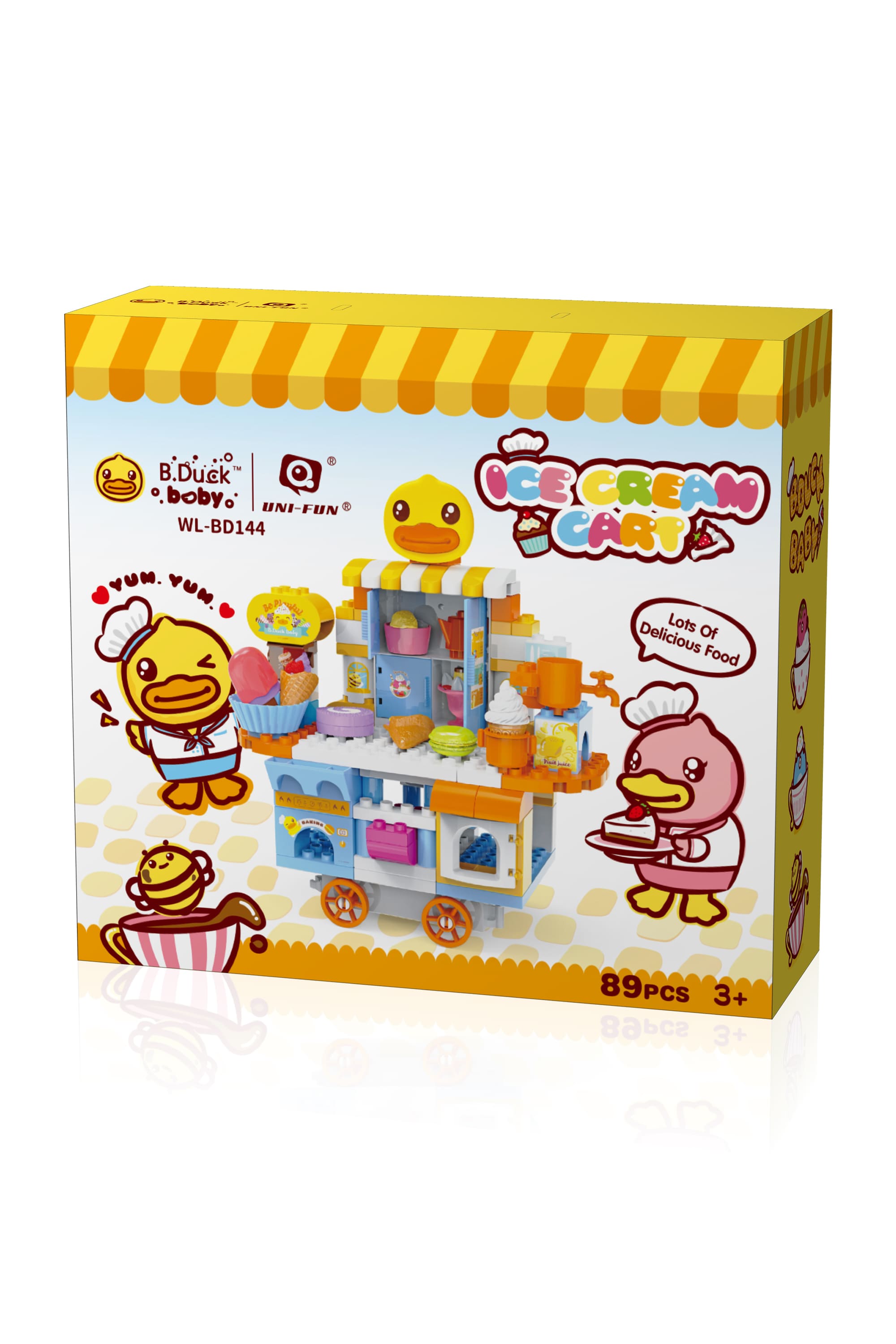 B.Duck Toy Building Blocks Ice Cream Cart Toy