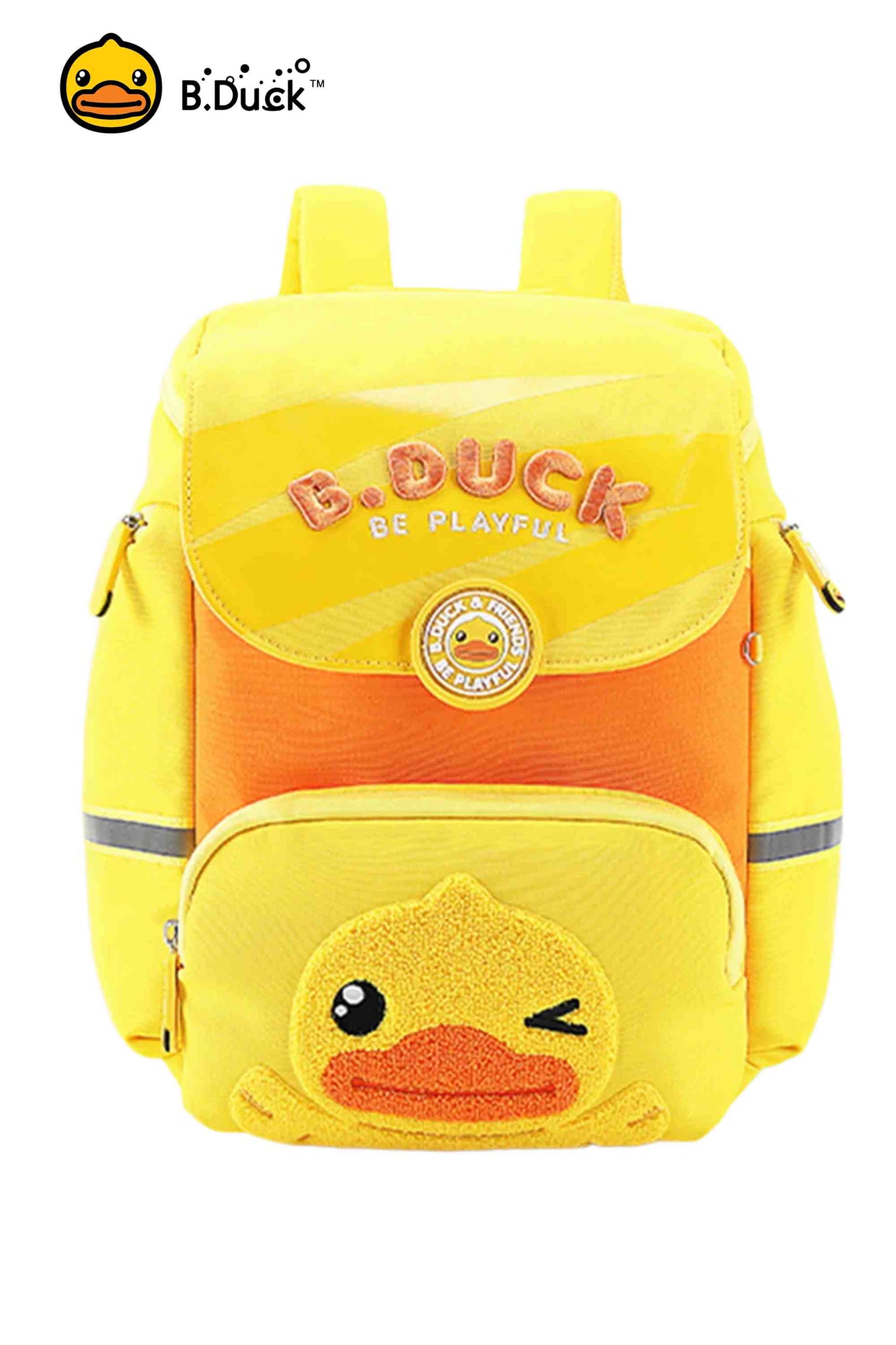 B.Duck Backpack Color-blocking For Kids S-Shaped Mesh Strap