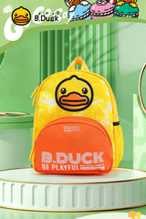 B.Duck Yellow Orange Color-blocking Backpack For Kids