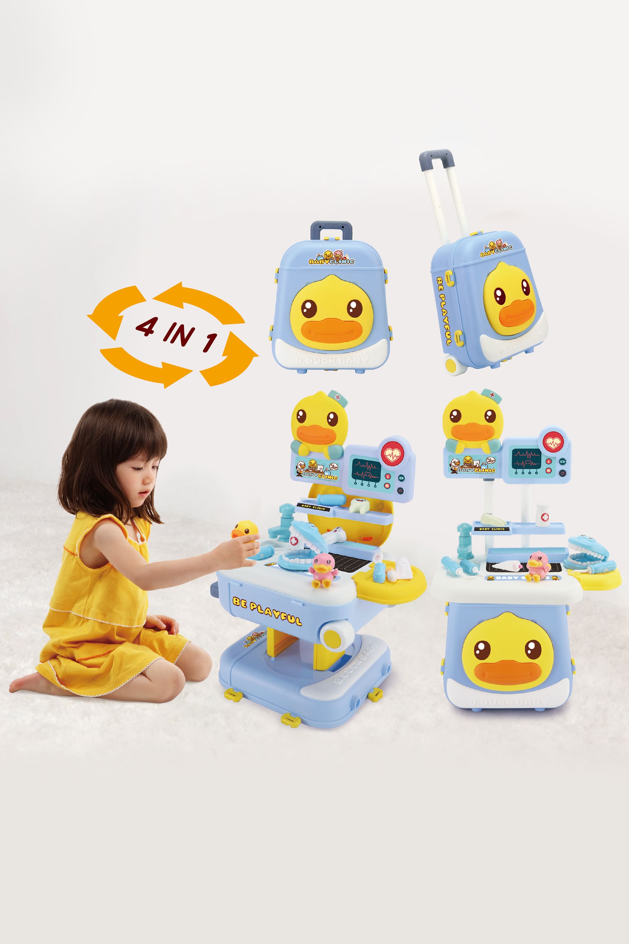 B.Duck Kids Doctors Play Set 4 in 1 Medical Station Set