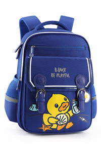 B.Duck Yellow Backpack Side Pockets Cartoon For Kids Children