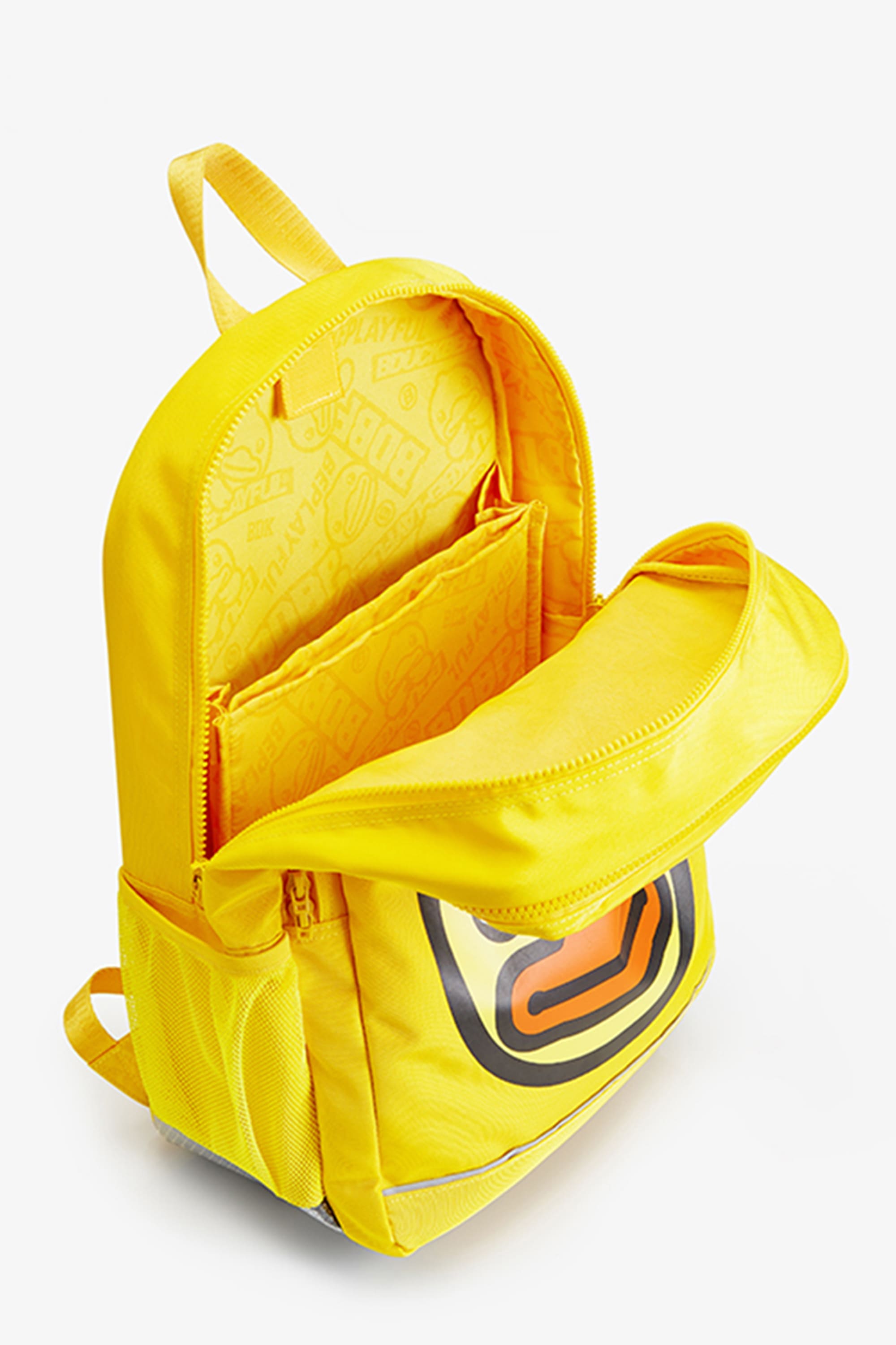 B Duck Backpack Kids Toddler Yellow Double Zipper Adjustable Shoulder Strap