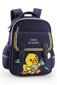 B.Duck Yellow Backpack Side Pockets Cartoon For Kids Children