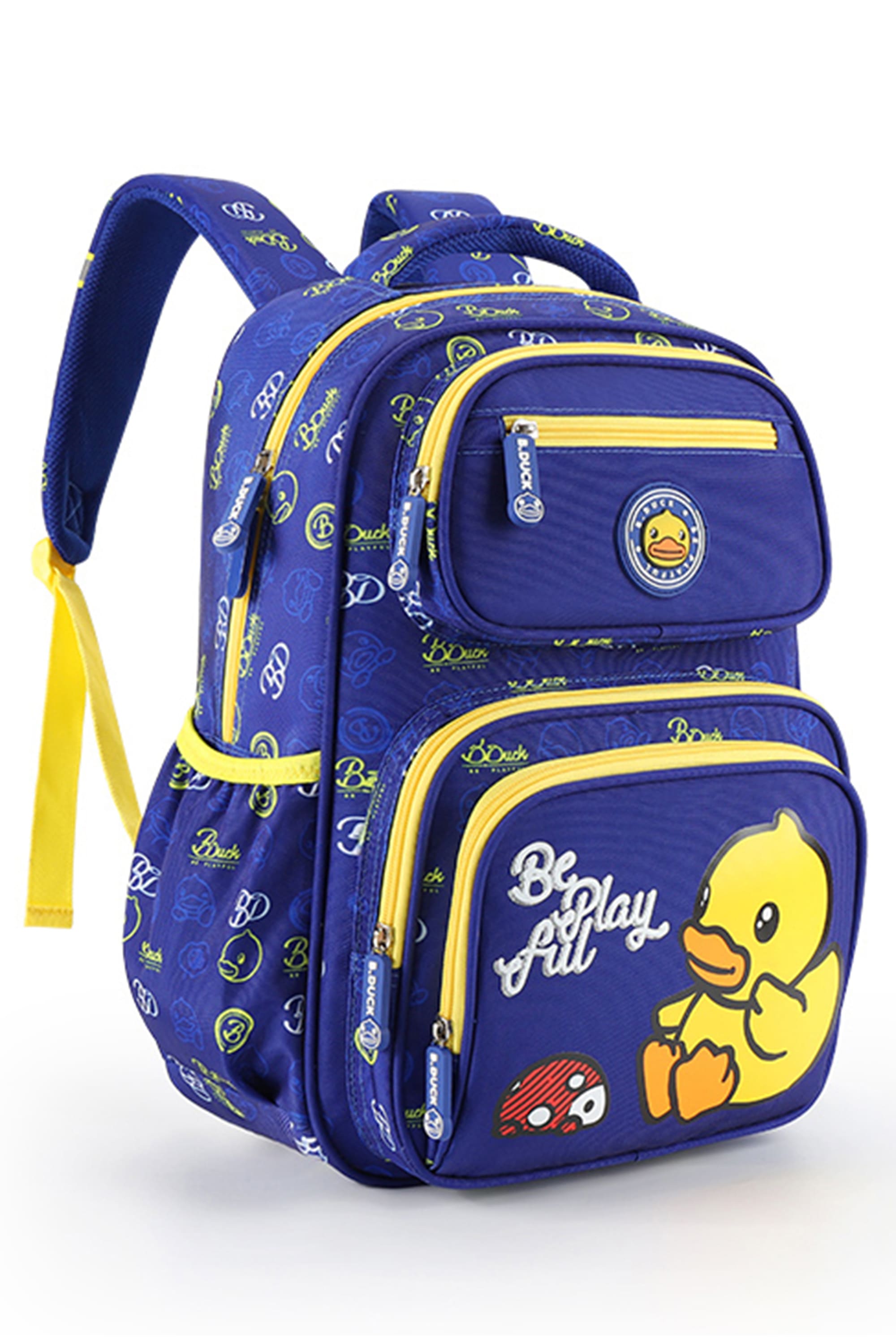 B.Duck Backpack For Children Yellow Cartoon Two-way Zipper