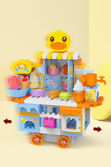 B.Duck Toy Building Blocks Ice Cream Cart Toy