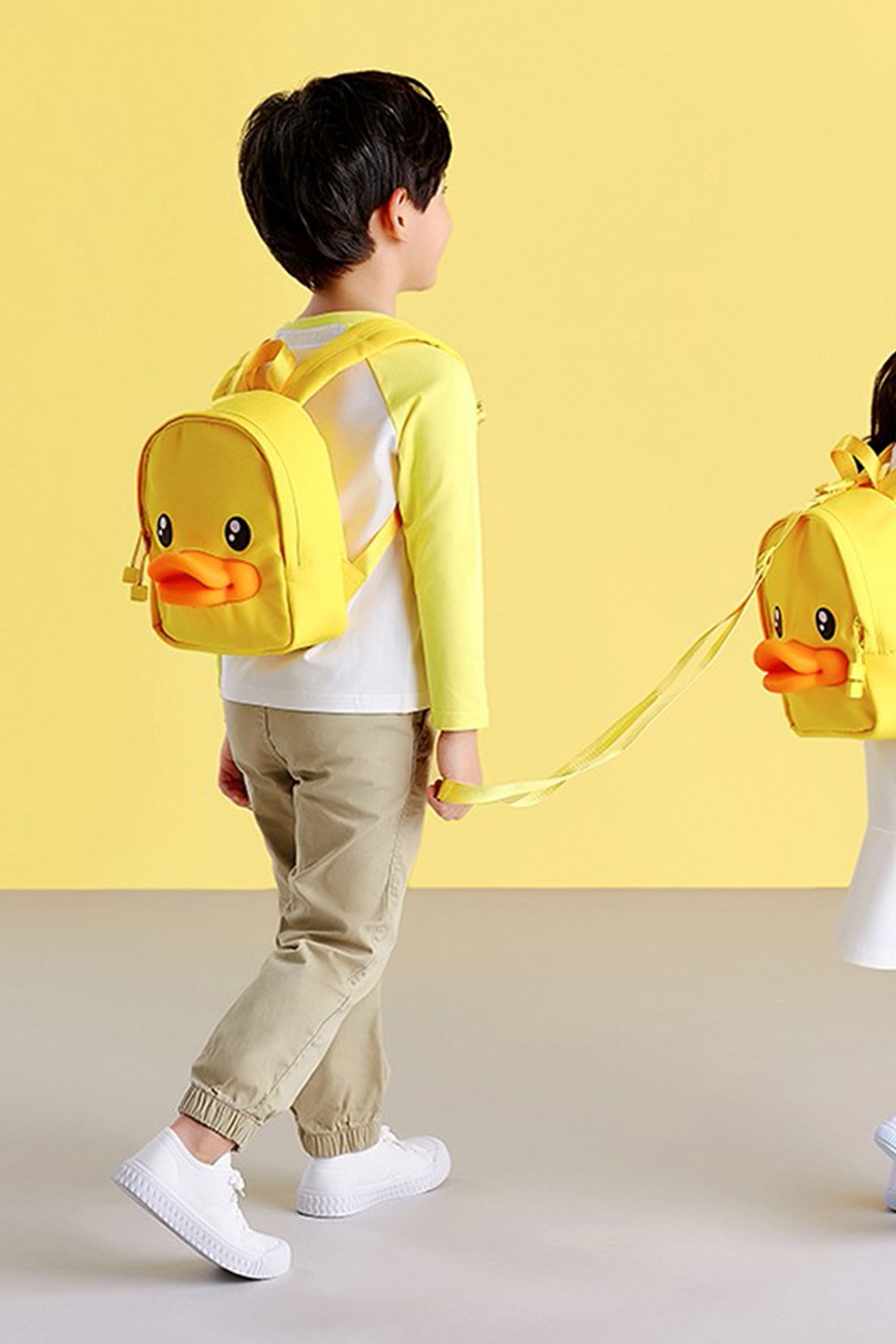 B.Duck Yellow 3D Duchbill Shape Backpack Children Two-way Zipper