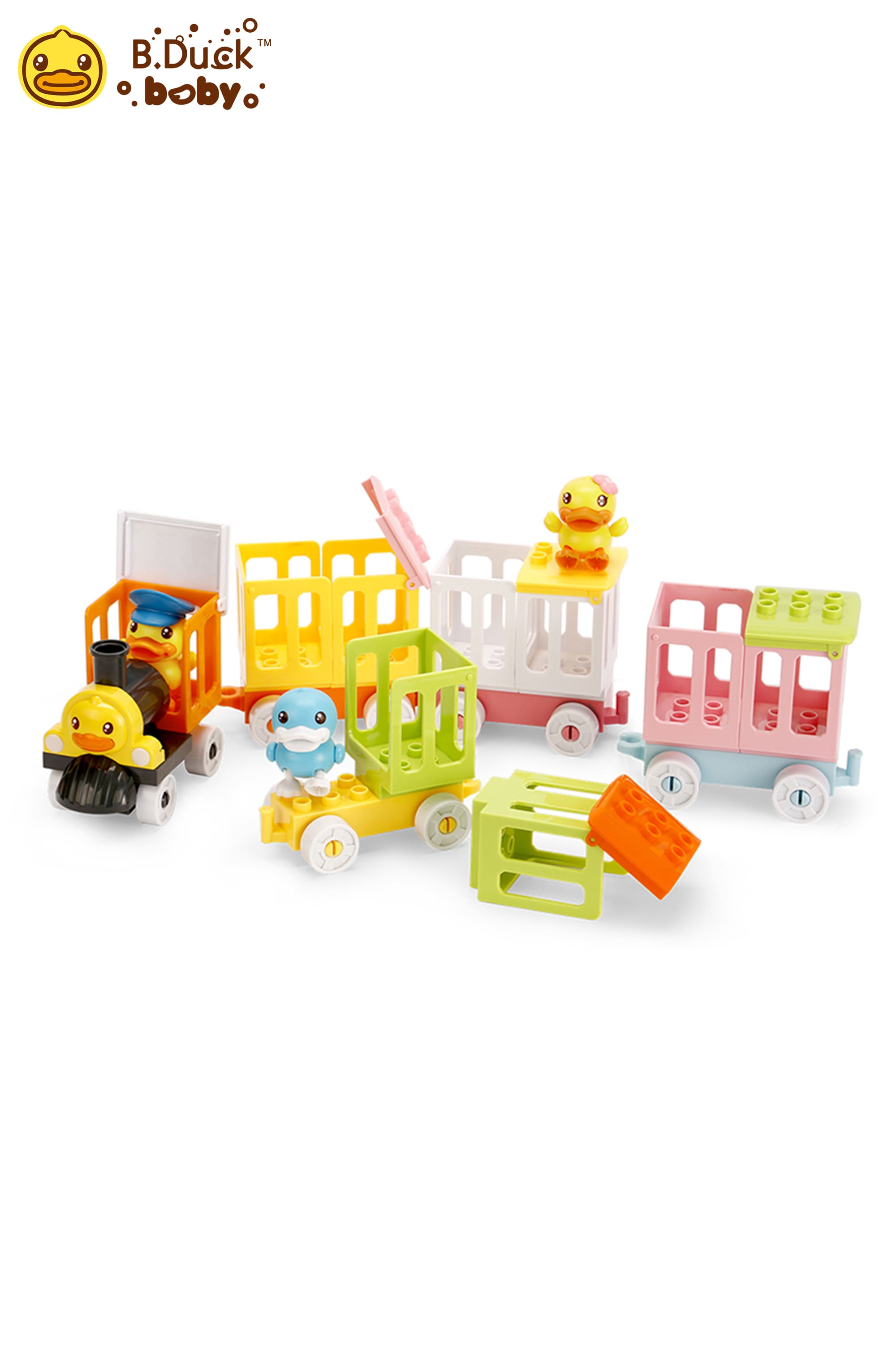 B.Duck Toy Train Set Collectible Building Accessories for Preschool