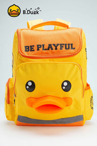 B.Duck Yellow Backpack Handle For Kids Pockets Cute Patterns