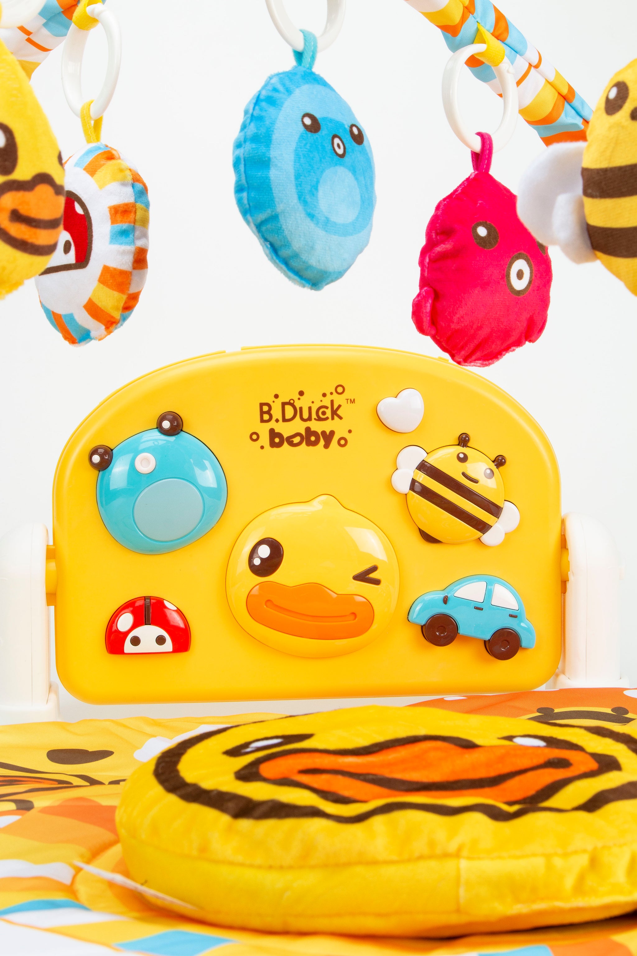 B.Duck Piano Gym Baby Kick Play Mat Activity with Music Light